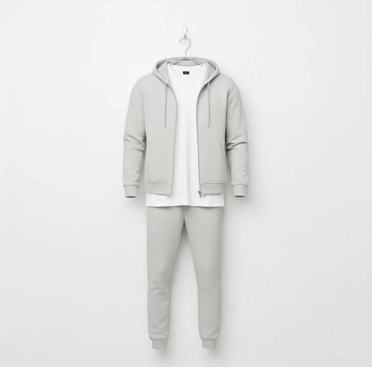 Men’s Premium Fleece Zipper Track Suit – Grey