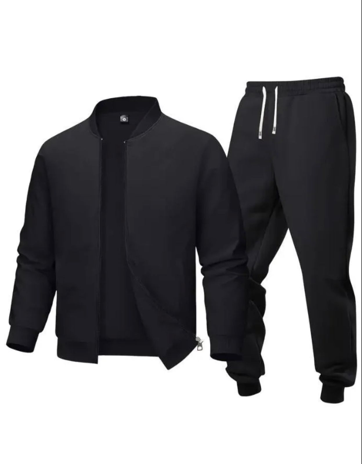 Men's Premium Fleece Ban Collar Zipper Track Suit – Plain | Winter Wear